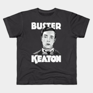 Buster Keaton Illustration Portrait by burro tees! Kids T-Shirt